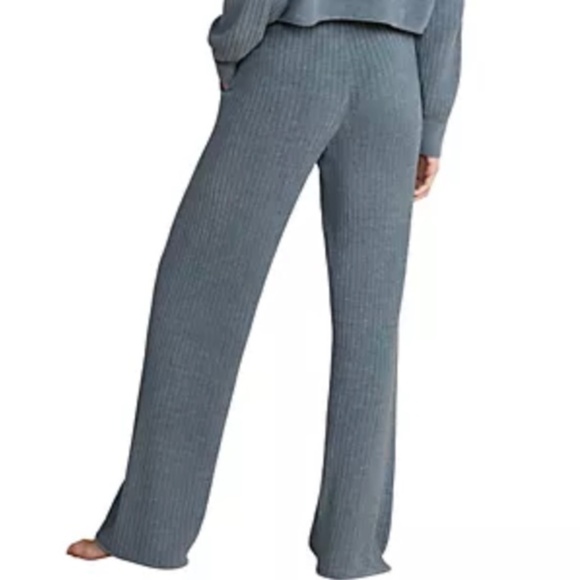 New Barefoot Dreams Women’s CozyChic Ultra Lite Rib Rolled Edge Pant Blue Cove - Picture 4 of 6